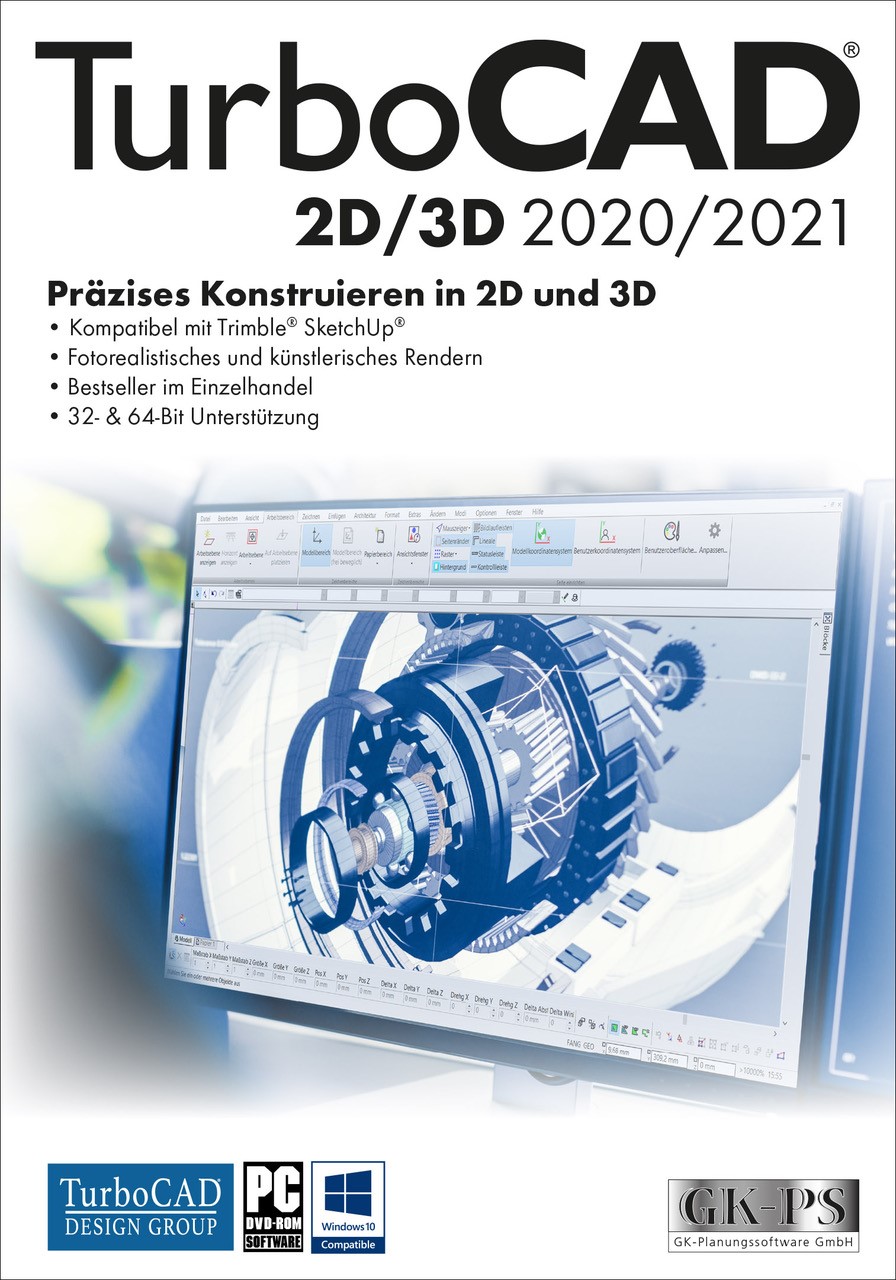 TurboCAD 2D/3D 2020/2021 Dauerlizenz ESD, 1 PC, Download + Key