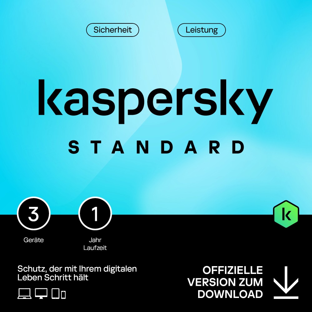 Kaspersky Standard Anti-Virus 2024 3-Geräte / 1-Jahr ESD+KEY 