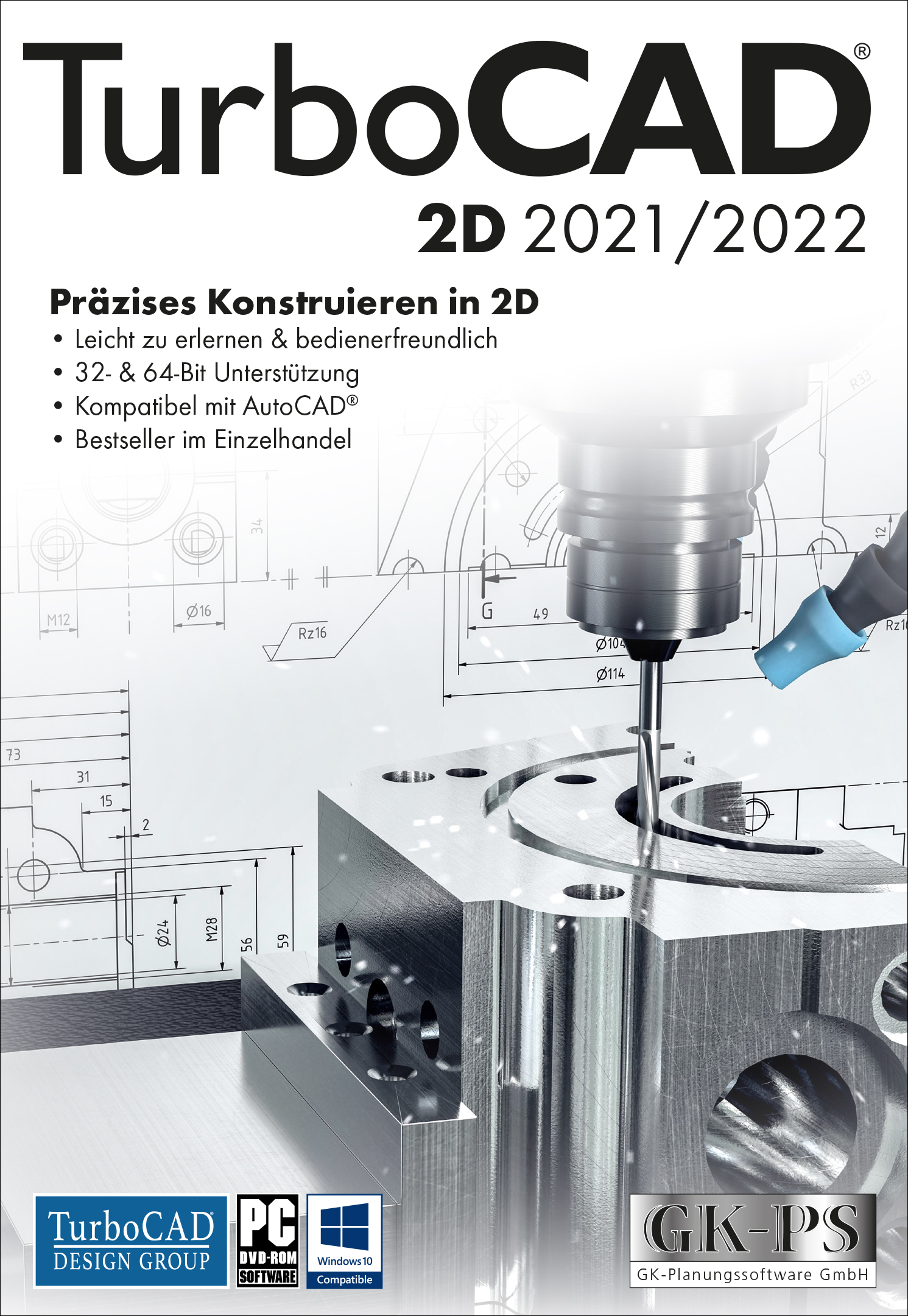 TurboCAD 2D 2021/2022 - Dauerlizenz ESD, 1 PC, Download + Key