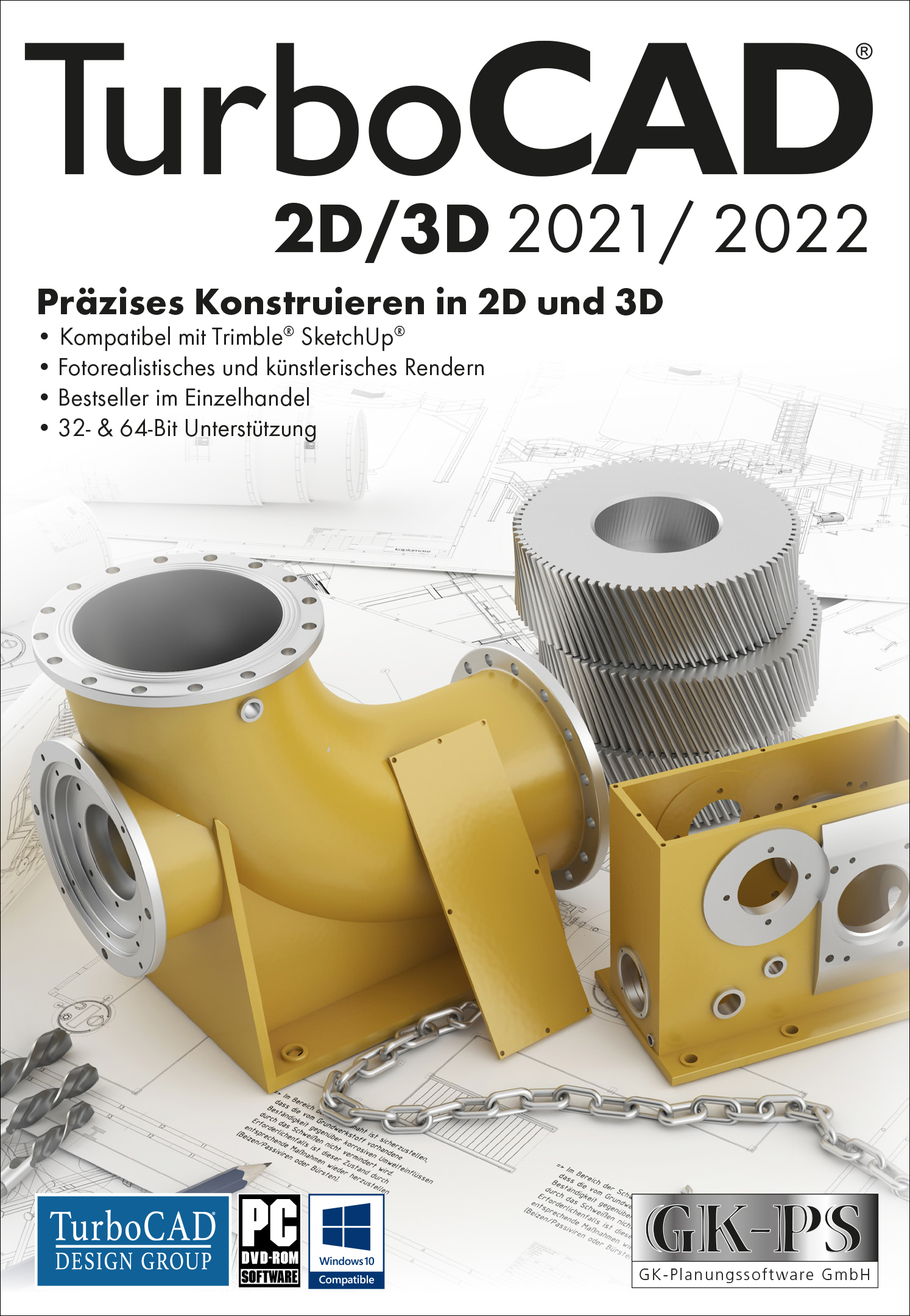 TurboCAD 2D/3D 2021/2022 Dauerlizenz ESD, 1-PC, Download + Key